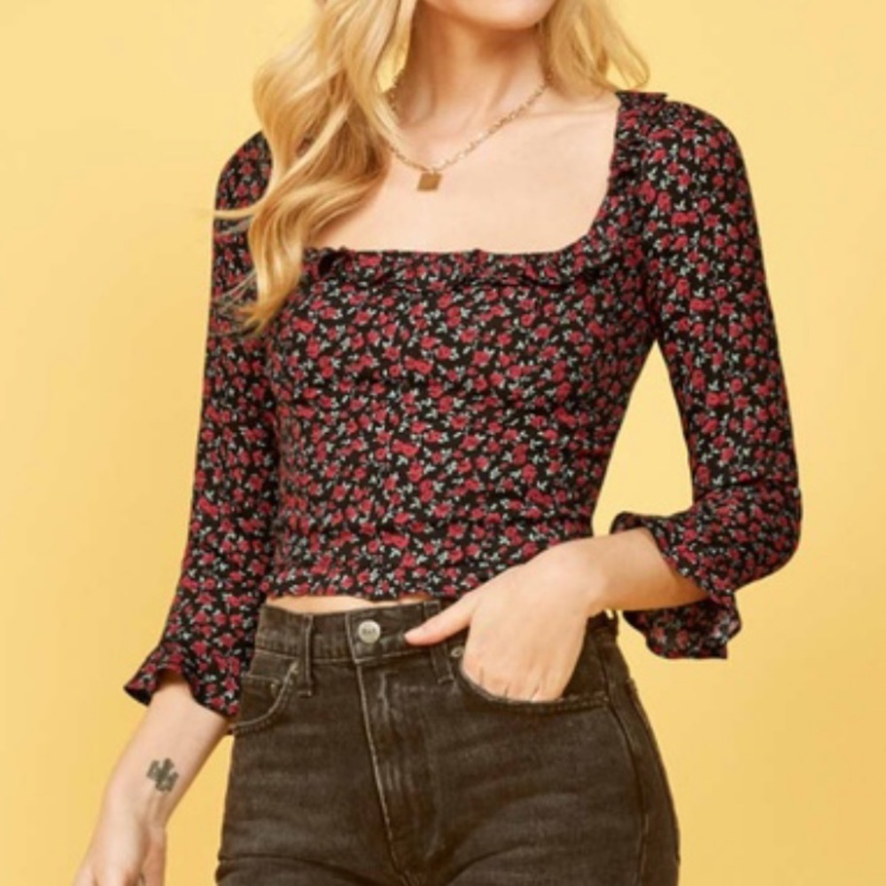Reformation Barb Top in print Mabel